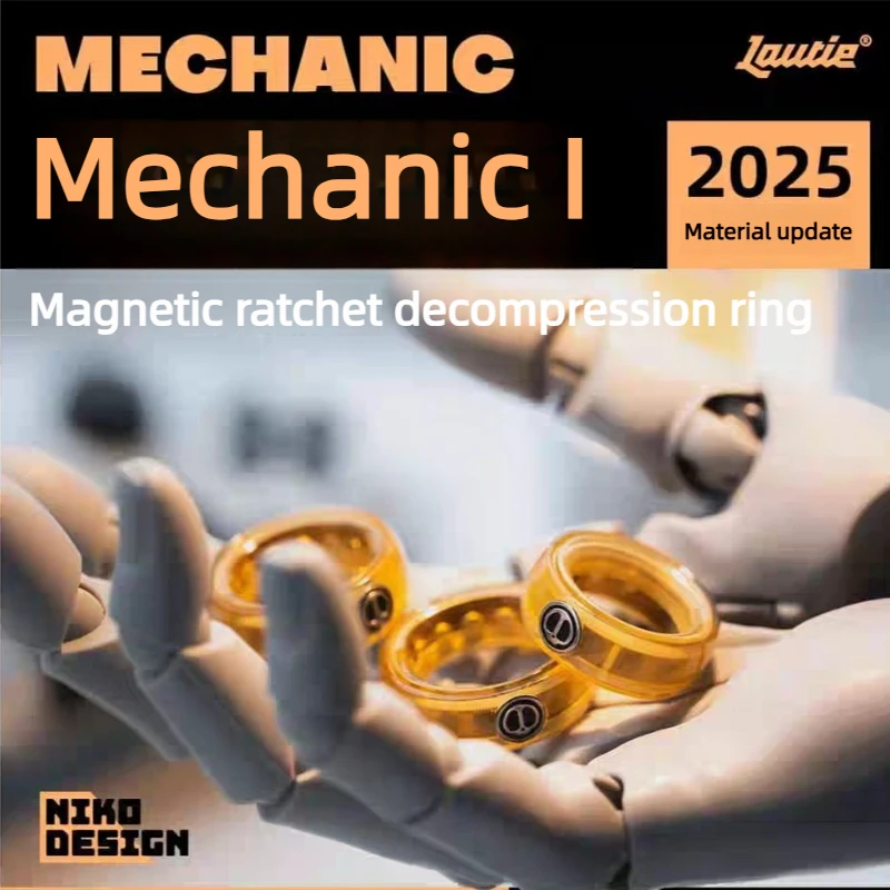 Lautie Mechanic I New PEI Limited Edition Material Magnetic Ratchet Fingertip Ring Stress Relief Toy