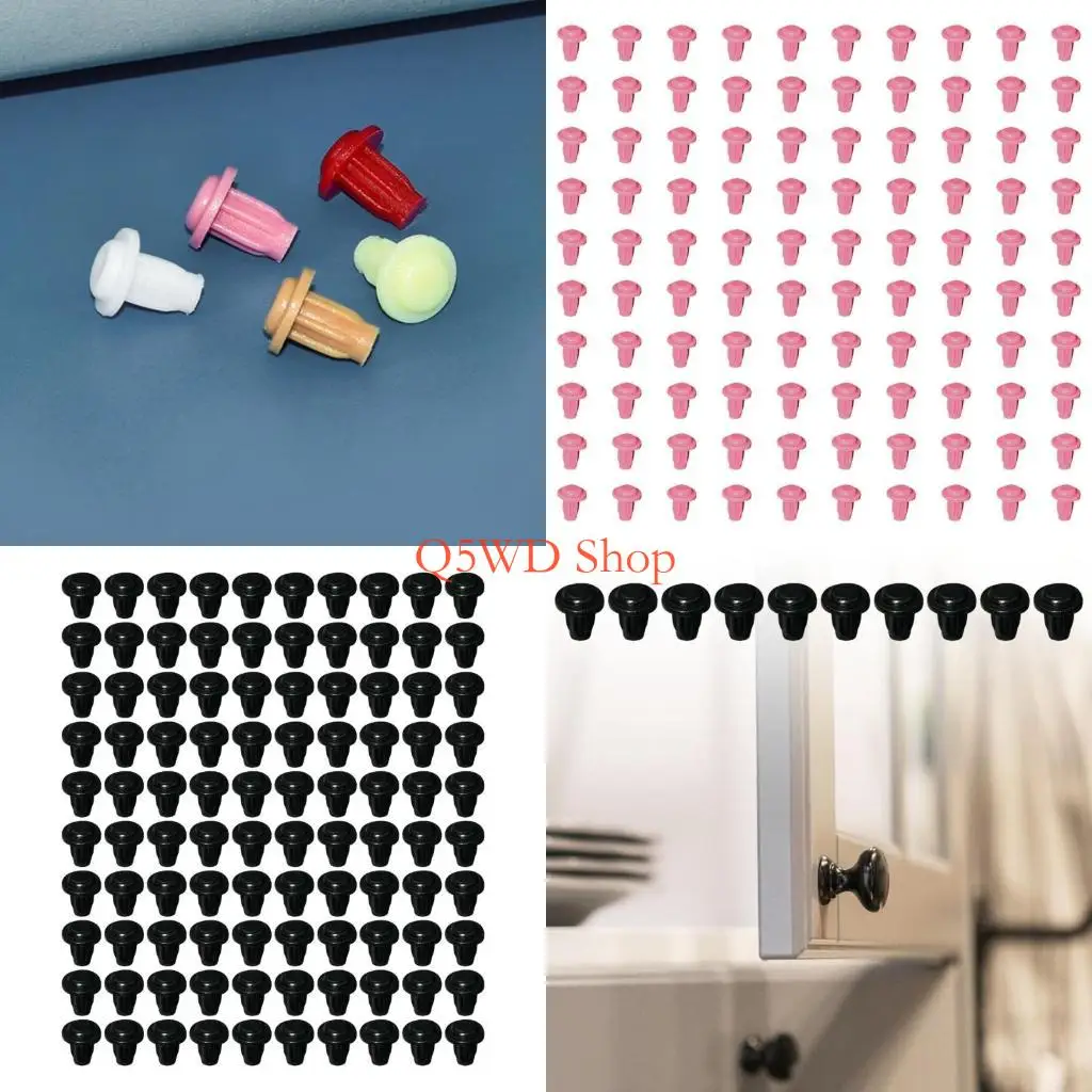 

Q5WD 100Pcs Anticollision Embedded Cabinet Door Bumper Nonslip Silicone Foot Pad