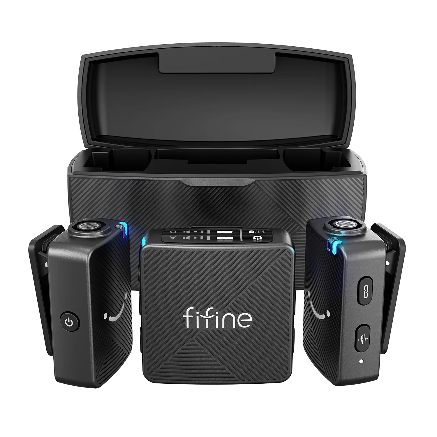 Fifine M9 Wireless Microphones 1drag 2 Light Weight Lapel Microphone Wireless Mic Usb Mini Microphone Portable For Recording