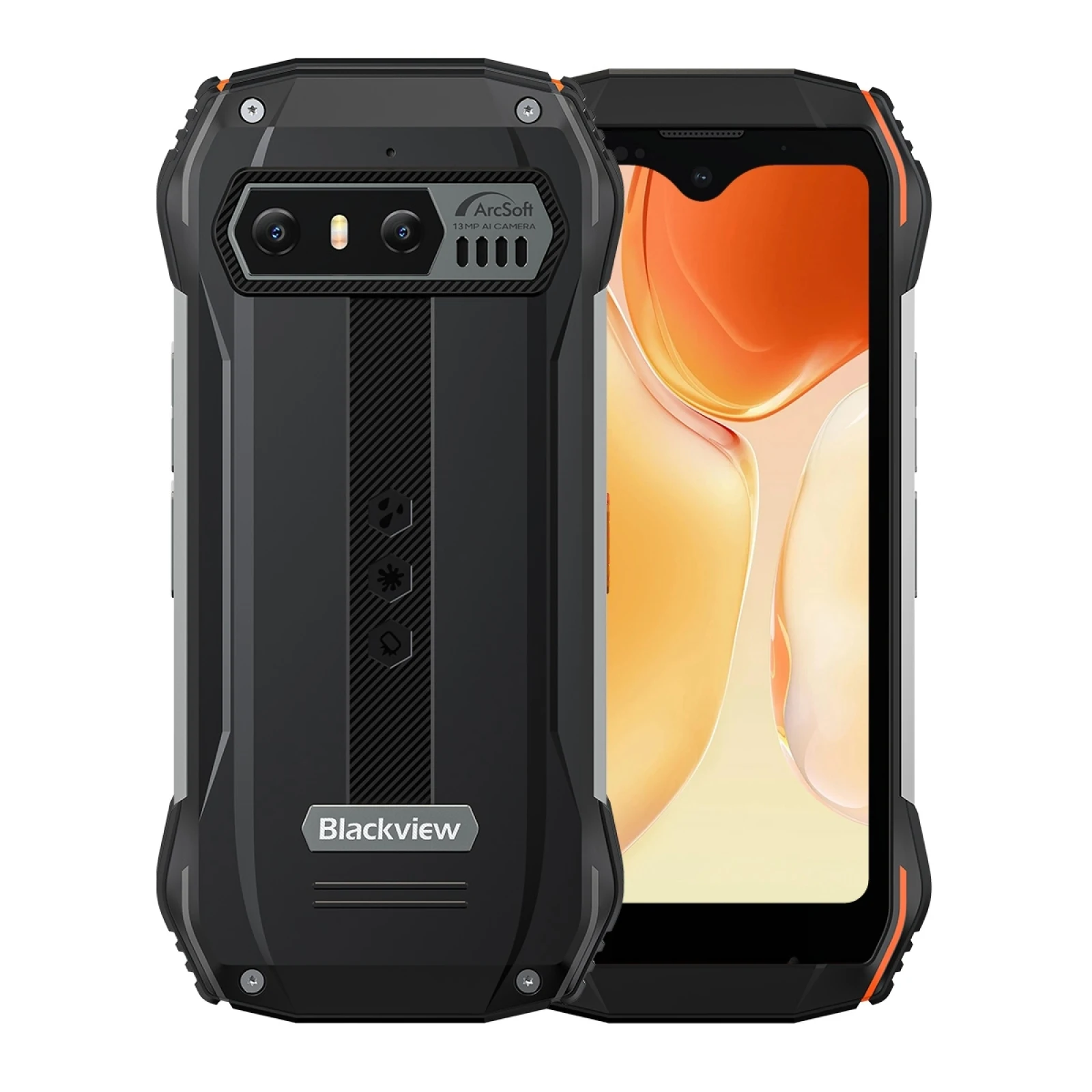 Blackview N6000SE 견고한 스마트폰, 4.3 인치 디스플레이, 4GB, 128GB, 옥타 코어, 13MP 카메라, 3700mAh, 안드로이드 13, NFC, 4G 휴대폰