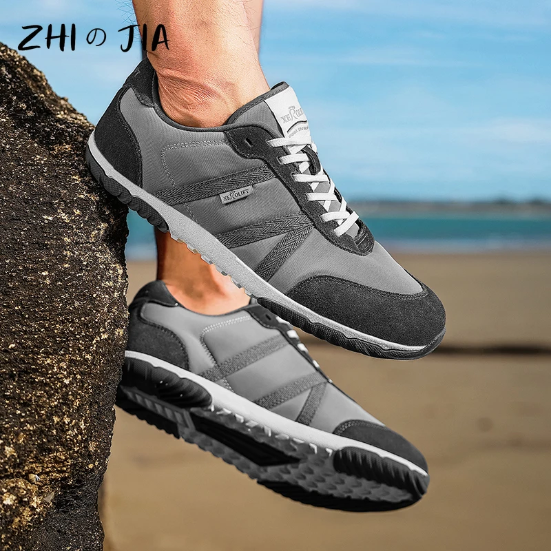 

Men Spring and Autumn Oversized Wide Toe Shoes Barefoot Casual Shoes Popular Flat Sneaker Outdoor hiking driving Footwear