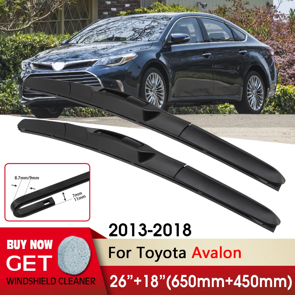 

Front Wiper Blades Set 26"+18" for Toyota Avalon xx40 2013-2018 U Hook Arm Windshield Windscreen Replacement Car Wiper Blades