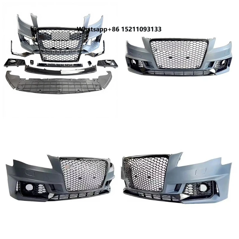 Für RS4 Kunststoff-Frontstoßstange mit Grills 2009 2010 2011 2012 für A4 S4 B8 Karosserie-Kit