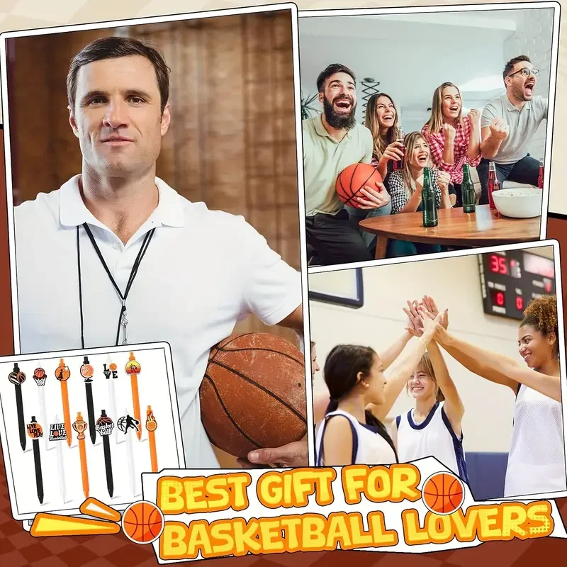 12 قطعة أقلام كرة السلة الرياضية تحت عنوان هدايا عيد الميلاد طالب القرطاسية الهدايا مكتب الفصول الدراسية هدايا الحفلات #6