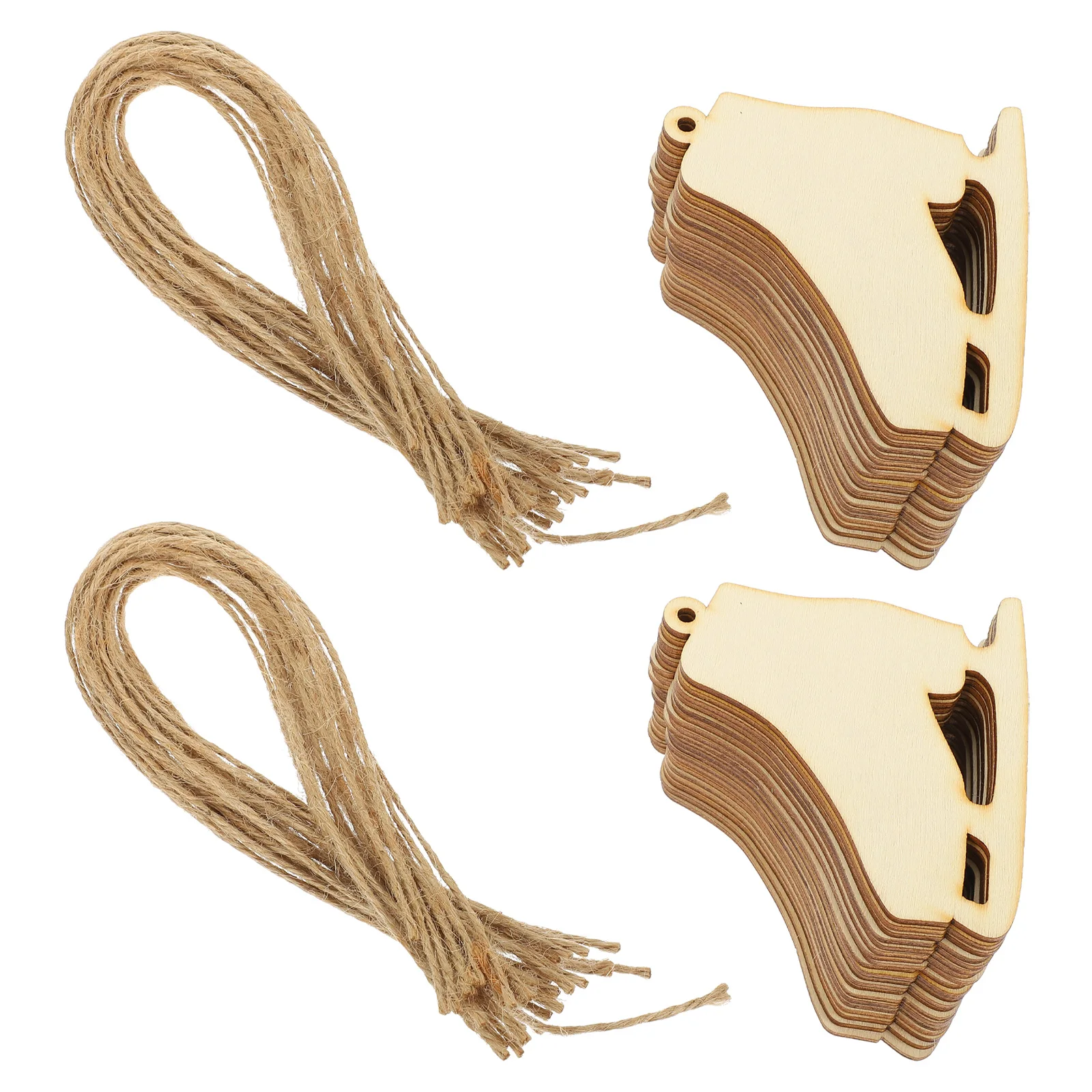 

20 set Wooden Ice Skates Wall Hanging Pendant Unfinished Diy Craft For Christmas Decoration Wood Slices Party Supplies