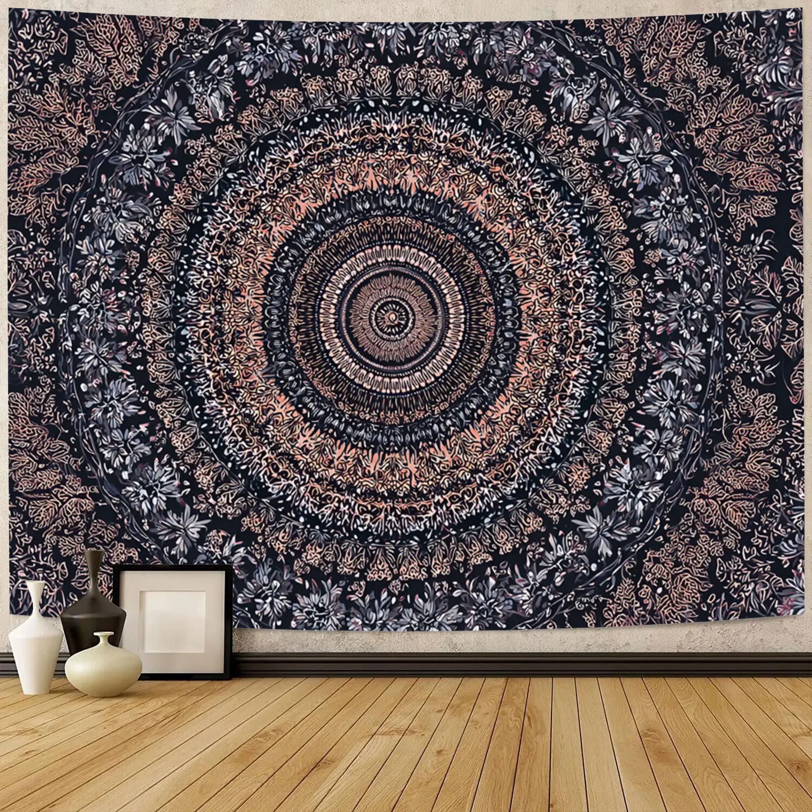 Tapiz de Pared Adecuado para Decoración Interior - Mandala, Horizontal - Colgante de Pared Lavable, Tela Amigable para Cubrecama
