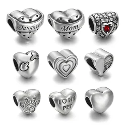 Stainless Steel Beads 5mm Hole Pando Bead Shaped Charms Fit Snake Chain Leather Cord Bracelet Making Accessories Spacer