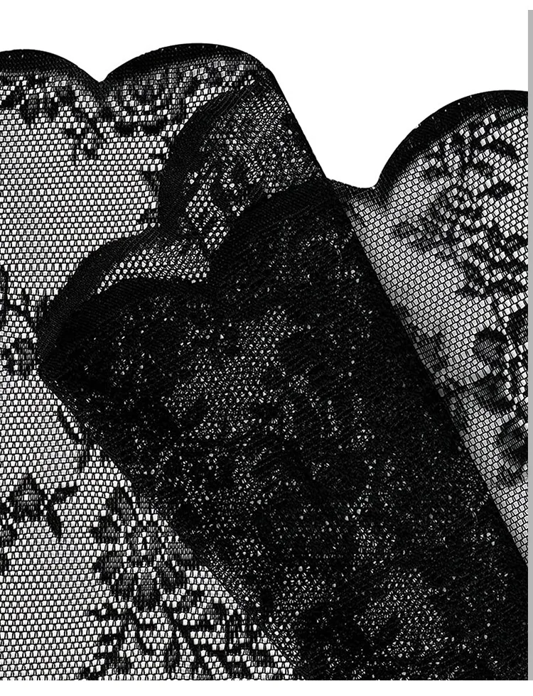 Luxury American retro warp knitted lace black bedroom balcony live room decorative partition curtain window screen