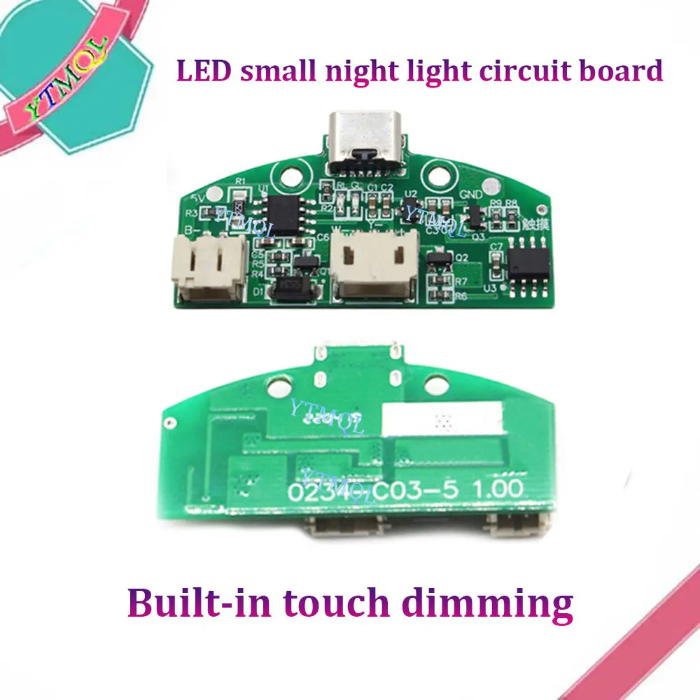 Imagem -03 - Lâmpada de Mesa Placa de Circuito Tipo-c Usb Cobrando Três Engrenagens Stepless Escurecimento Led Toque Pequeno Módulo de Controle da Lâmpada Noturna 10100 Pcs