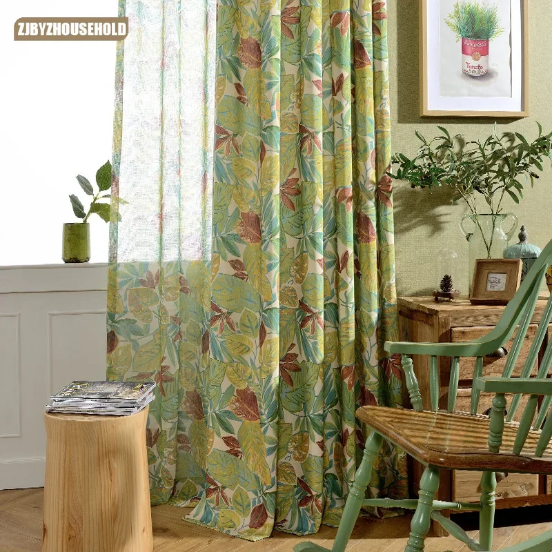 [Iron Fan Princess's Banana Hole] Modern and minimalist curtains for living room window bedroom door polyester cotton printing