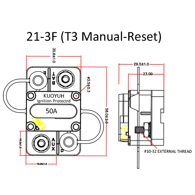 5A 15A 20A 30A 40A 50A 60A Car Audio Circuit Breaker Reset Fusecaravan Manual Reset Circuit Breakers