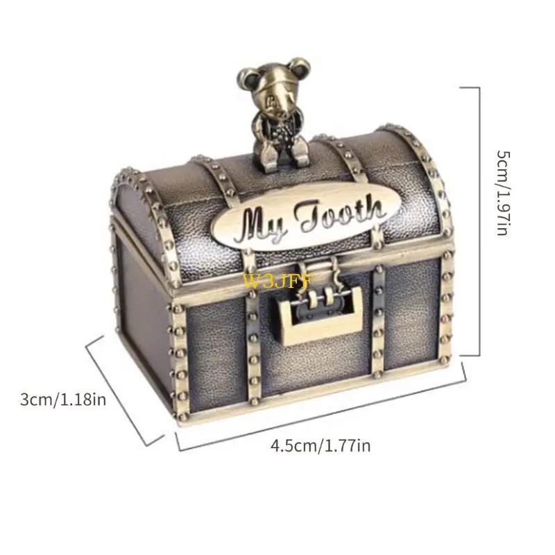 حاوية تجعيد الأسنان للأطفال من W3JF، صندوق تذكارات للأسنان الأولى والتجعيد للأطفال