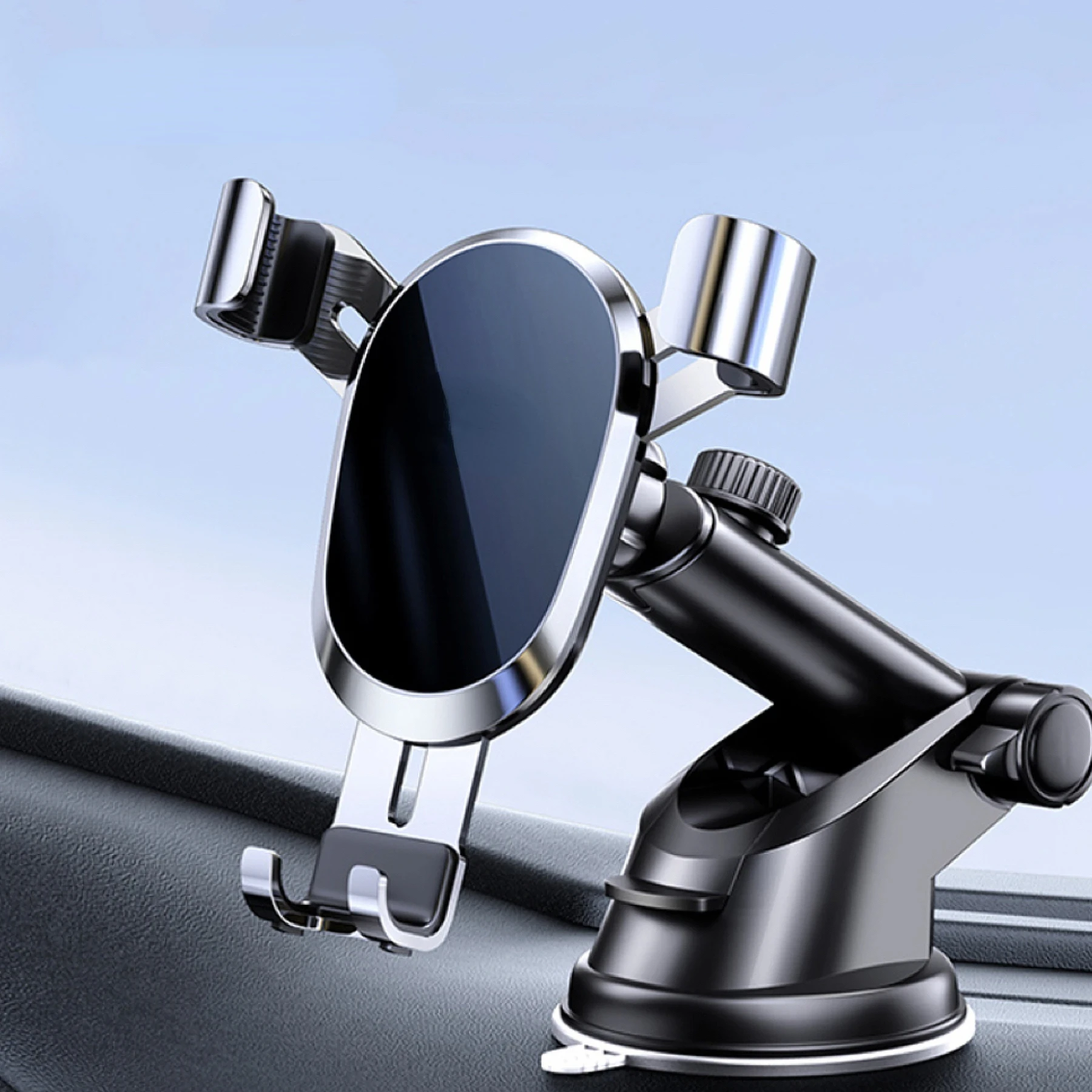 

ftvae New Suction Cup Type Car Mobile Phone Holder Card Buckle Gravity Support Automatic Clamping Navigation Special Bracket