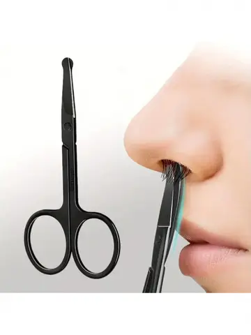 Stainless steel black round head safety nose hair trimmer for both men and women
