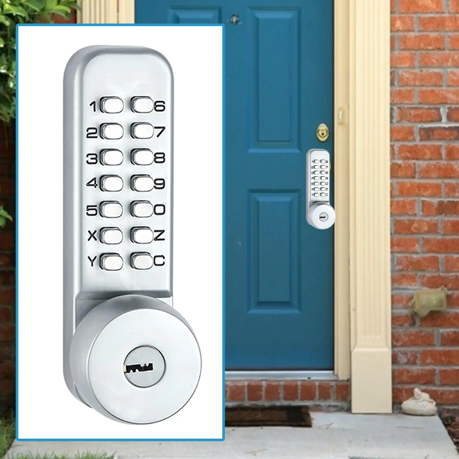 Mechanical Door Lock with Keypad Door Knob, Mechanical Latch Door Lock, Keyless Digital Door Lock