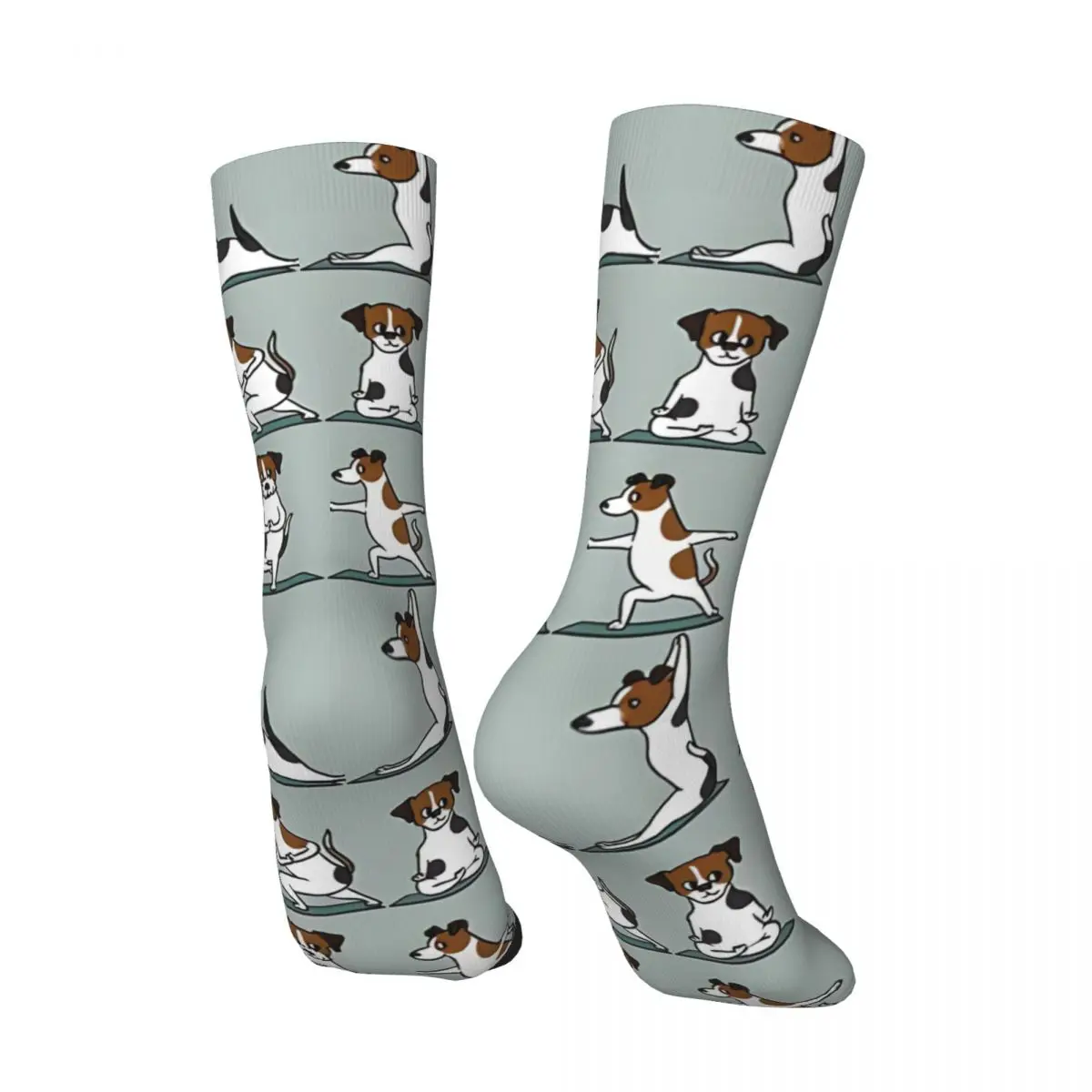 Funny Crazy Jack Russell Terrier Yoga Sock for Men Hip Hop Vintage Gym Happy Quality Pattern Printed Boys Crew Sock Casual Gift