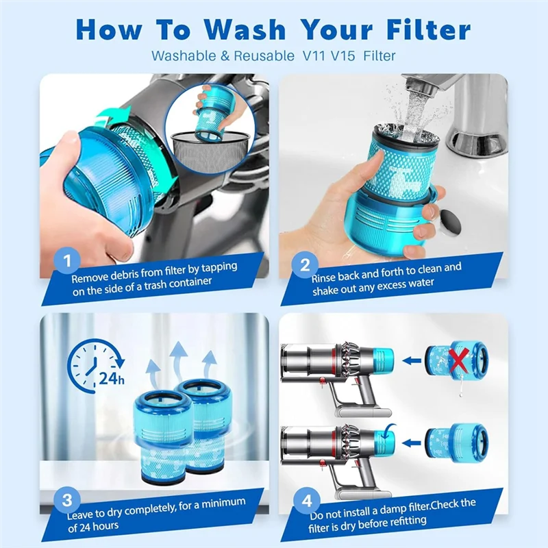 استبدال مرشحات المكنسة BAAM-V15 لـ Dysonv15 V11 SV14، لـ Dyson-V15 V11 Torque Drive V11 Animal Part 970013-02