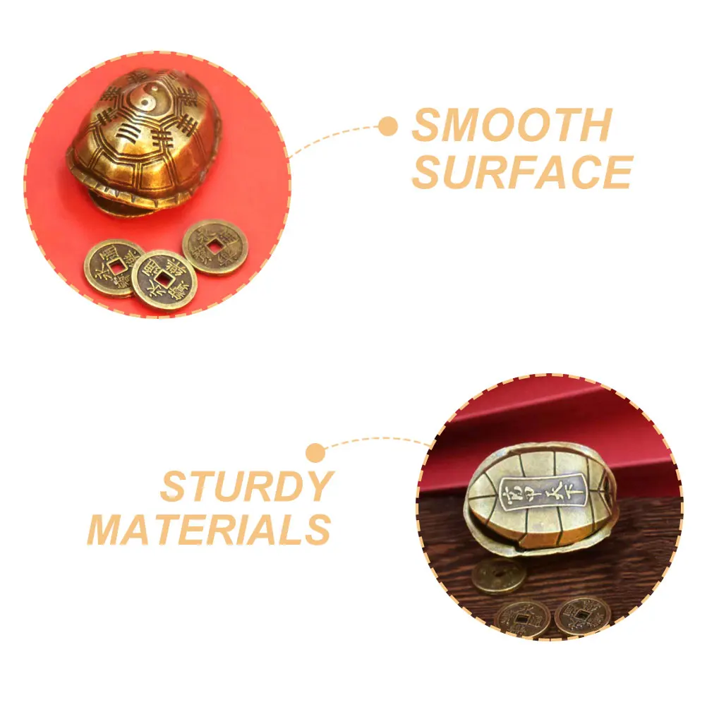 

Turtle Shell Decor Alloy Beetle Pendant Copper Crafts Statue Coin Office Tortoise