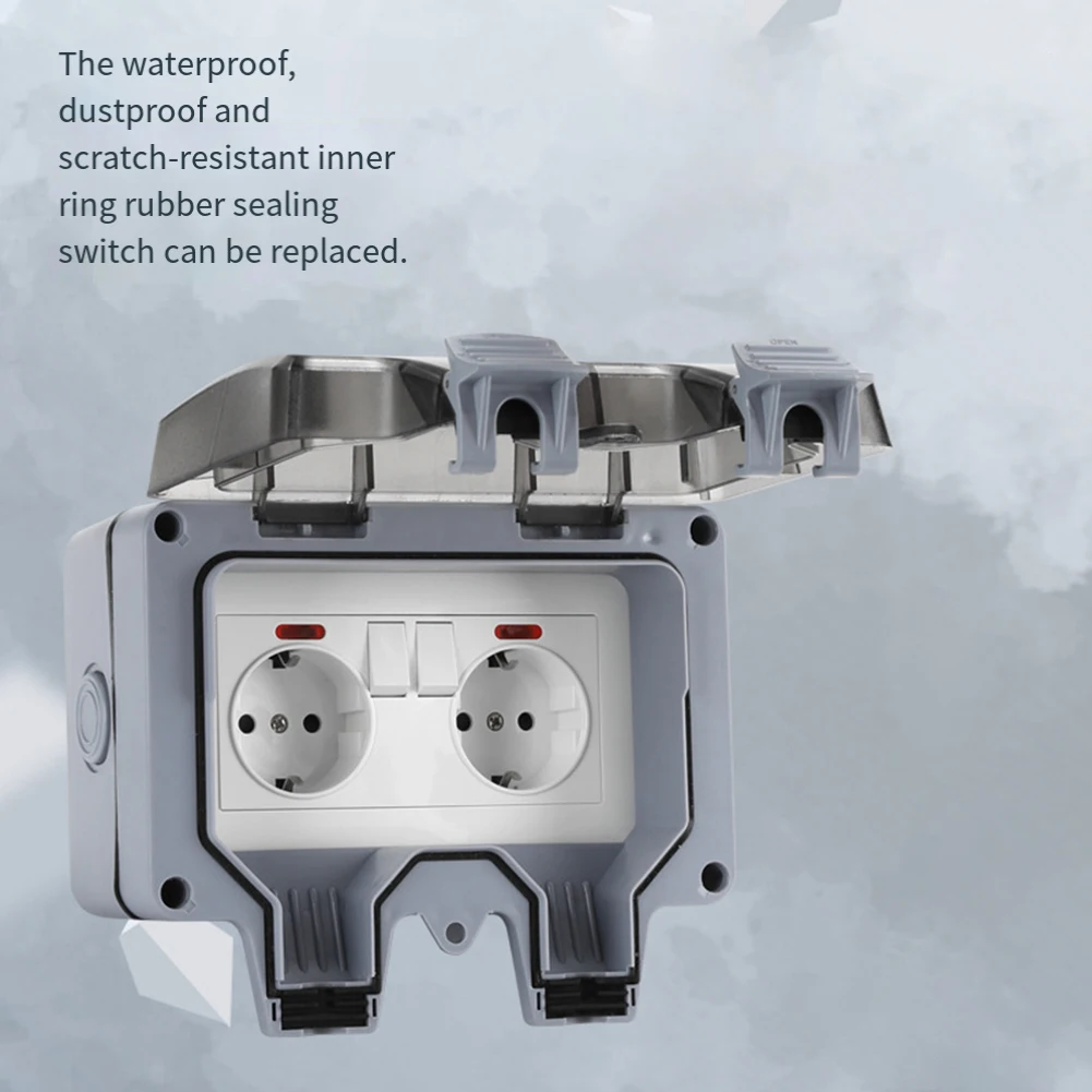 Perfect For Wet Areas Outdoor Switch Box IP66 Electrical Outlet Electrical Socket 168 X 110 X 100 Mm Mounting Screws Included