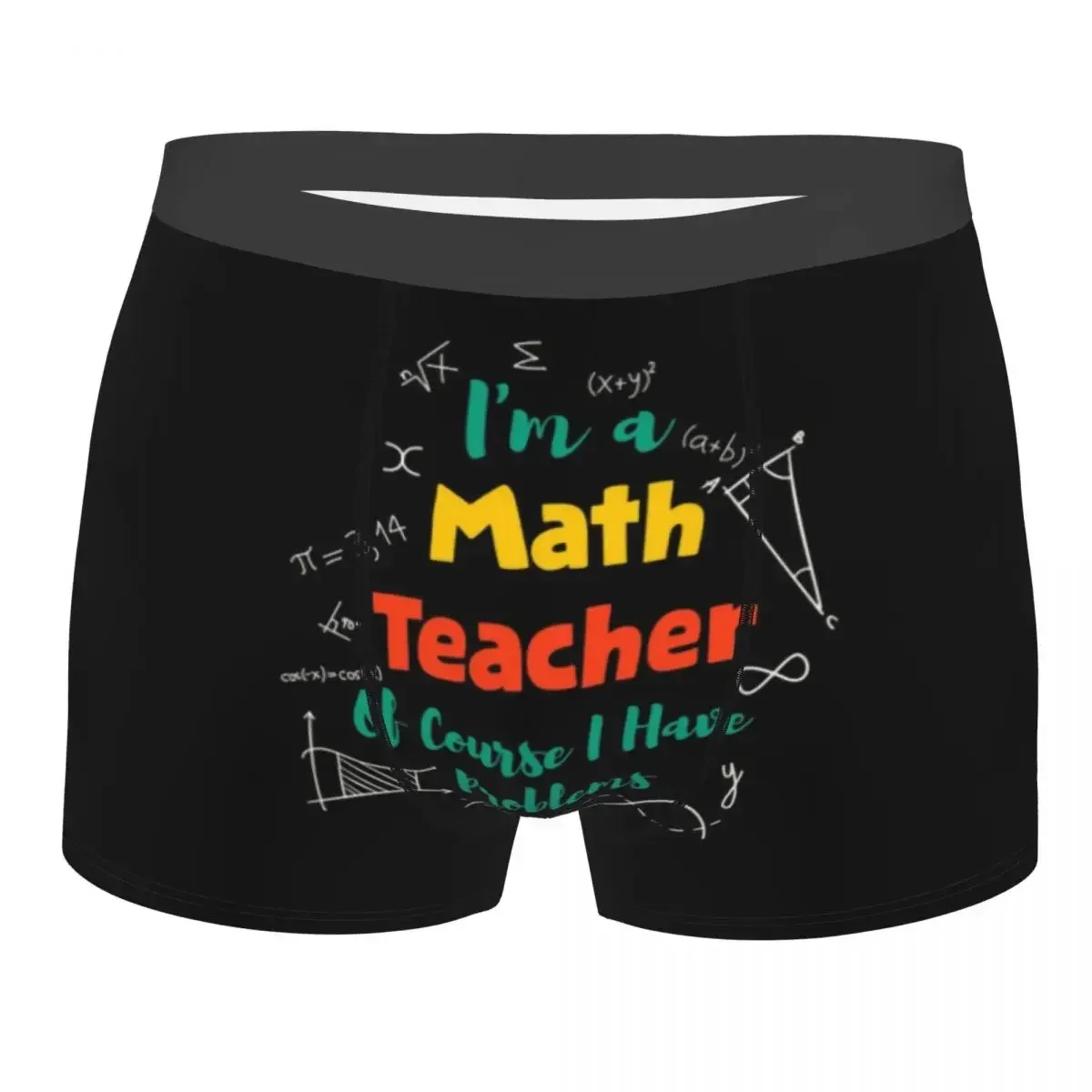 Sexy Male Cool I'm A Math Teacher Of Course I Have Problems Underwear Mathematician Boxer Briefs Men Shorts Panties Underpants