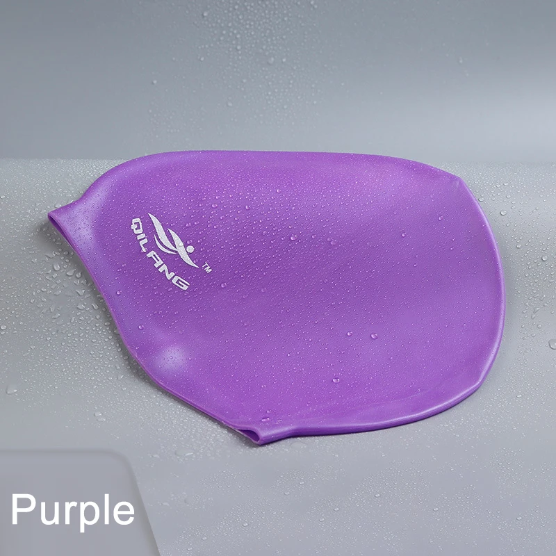 قبعة حمام سباحة مرنة ملونة ، شعر طويل مقاوم للماء ، قبعات استحمام فائقة النحافة ، بيع بالجملة دروبشيب