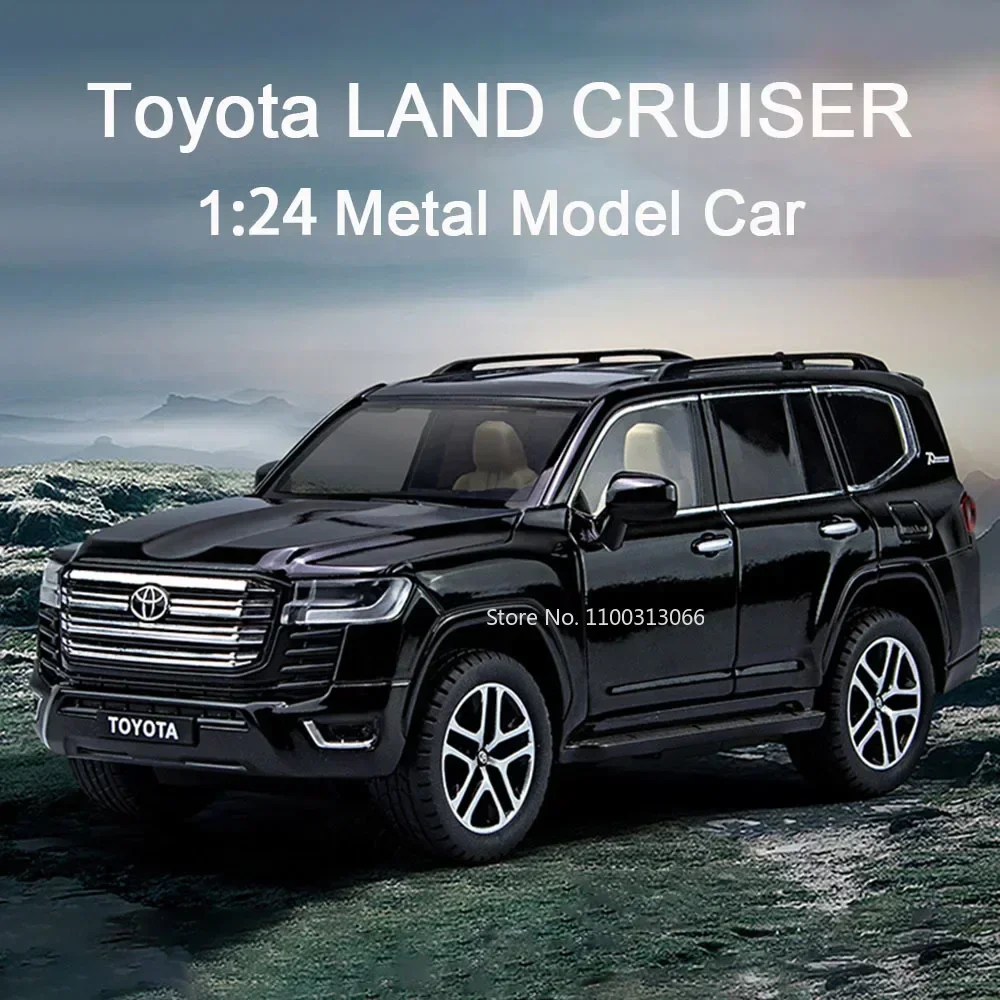 1:24 LAND CRUISER SUV Car Model Toy High Simulation Diecast Metal Toy Alloy Model Car Sound Light Toy Car for Child Gifts