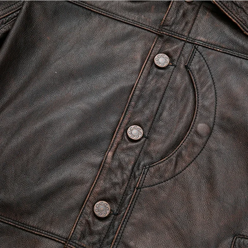 جاكيت من جلد البقر بطبقة علوية ، كلاسيكي ، محزن ، فاخر ، مصنوع من الجلد الطبيعي ، عالي الجودة ، طية صدر كلاسيكية