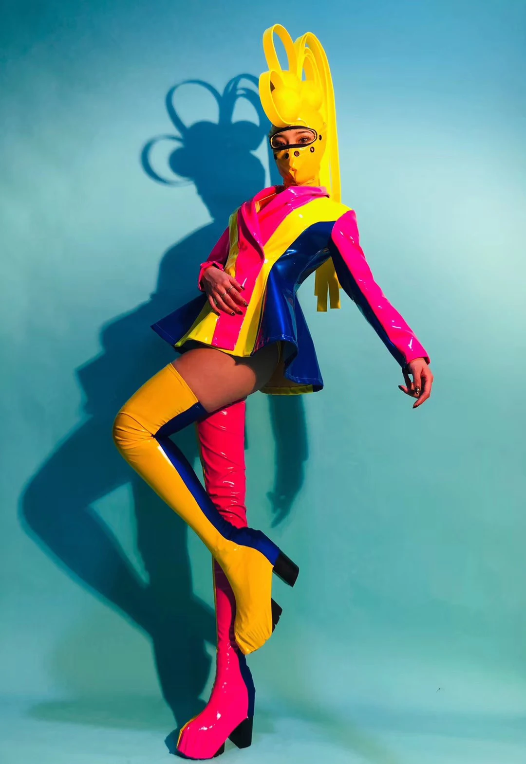 مثير جوجو ملابس رقص الإناث Dj المغني وتتسابق متعدد الألوان دعوى مهرجان الملابس ملهى ليلي عرض الوقت المرحلة ارتداء yj091