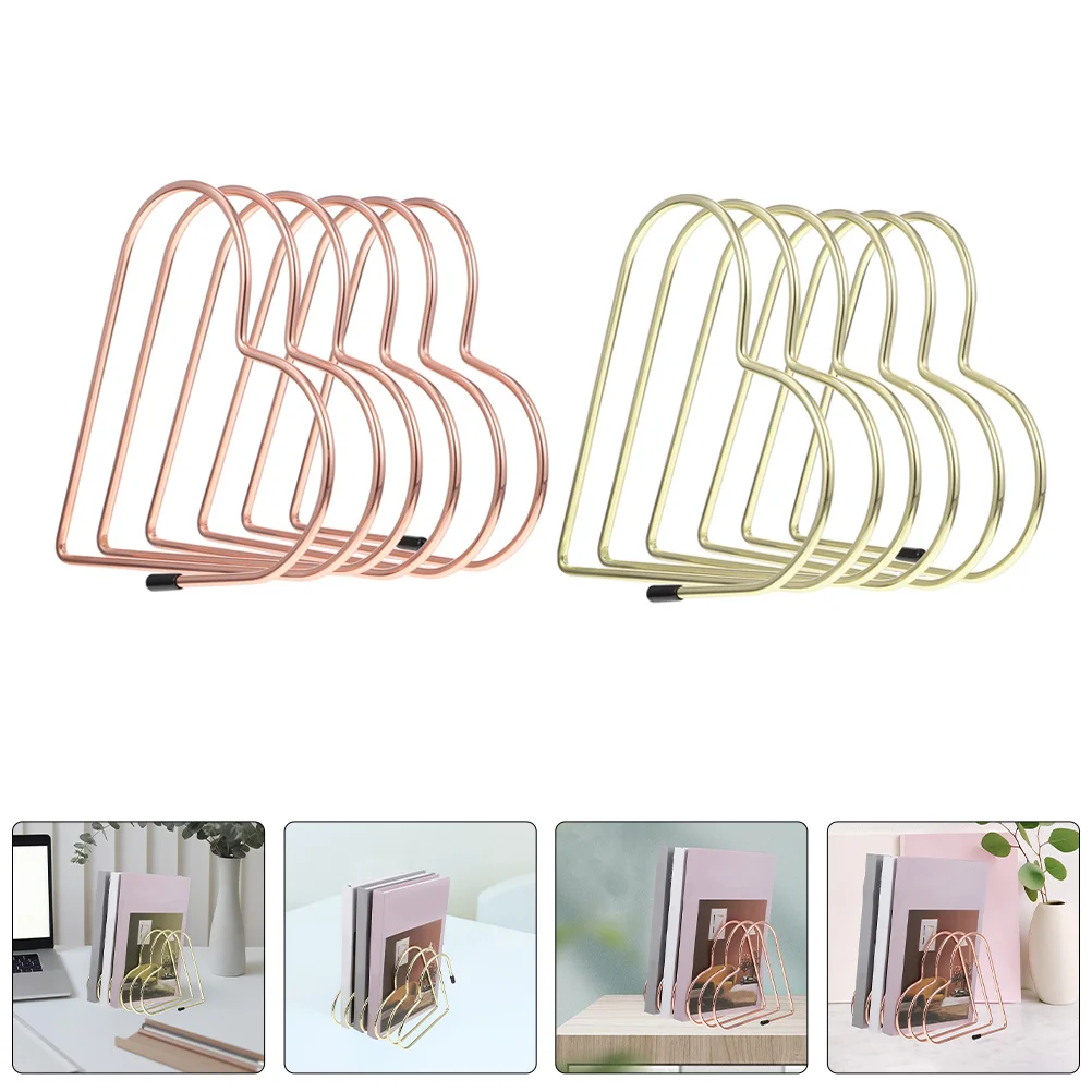 

2Pcs Creative Stretchy Iron Bookend Space-Saving Desk Book Stand Holder Expandable Metal Desktop Bookshelf Organizer for Home