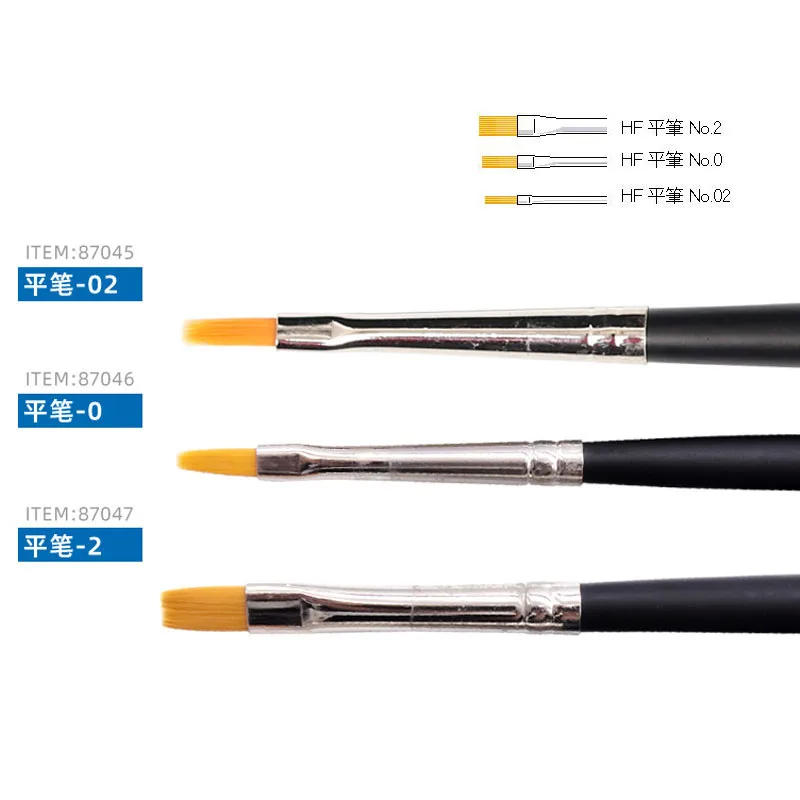 TAMIYA 87045/87046/87047 High Finish Flat Brush No.02/No.0/No.2 Modeling Brush HF Model Figure Coloring Paint Pen Craft Tools