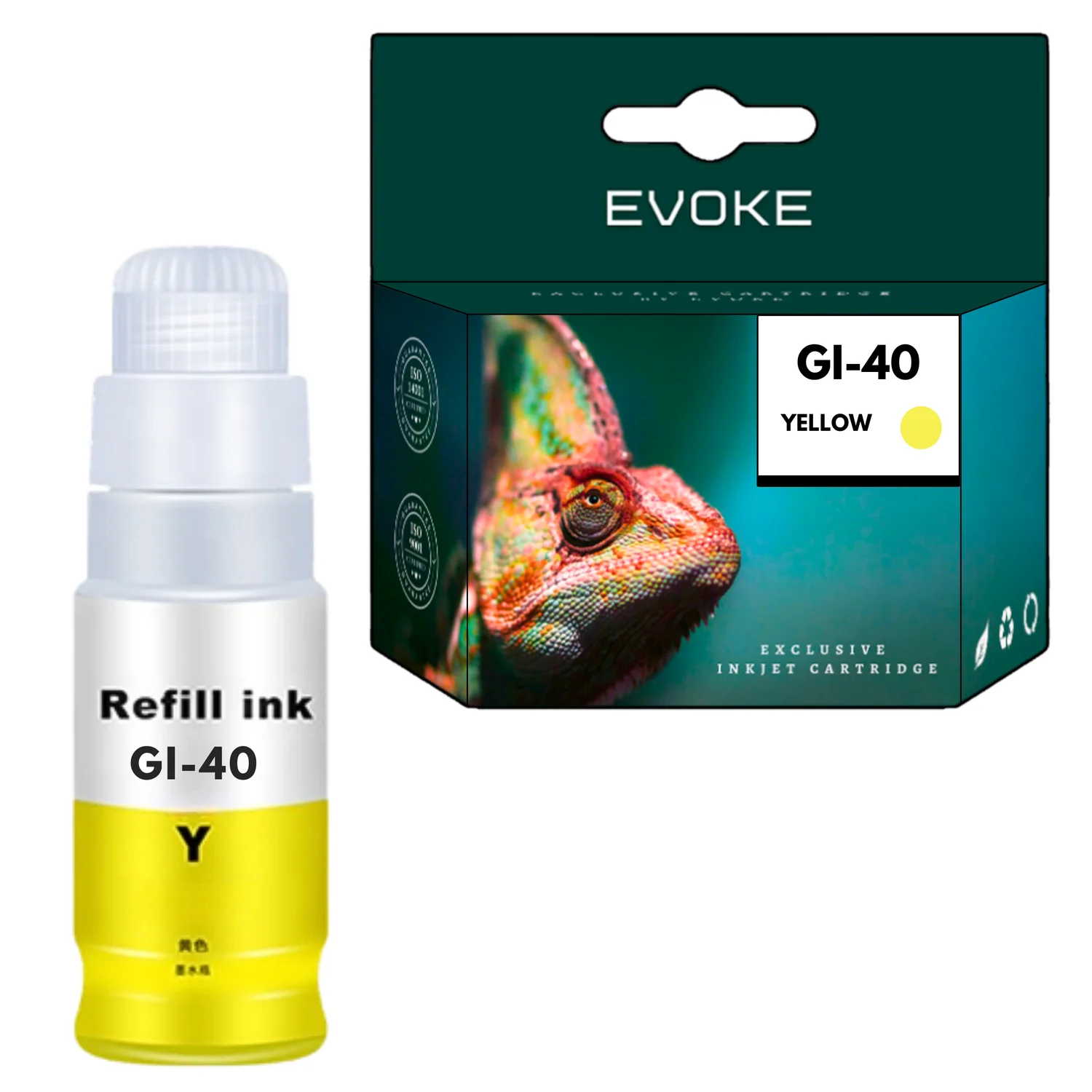 Evoke Compatibele Inkt voor Canon Gi-40Y Gi40Y Gi-40 Gi40 Geel 7700 Pagina's Pixma G5040 G6040 Gm2040