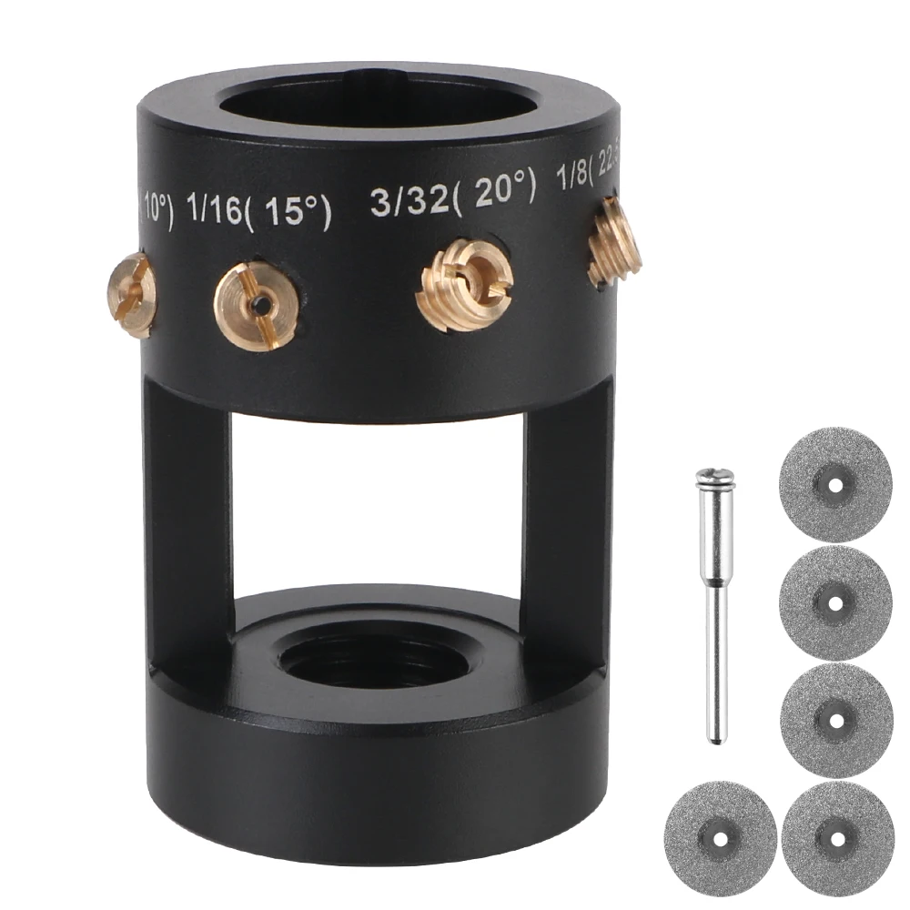 With Cut-Off Slots Multi-Angle 0.04"-1/8" TIG Welding Tool with 5x25mm Diamond Wheels Tungsten Electrode Sharpener Grinder Head