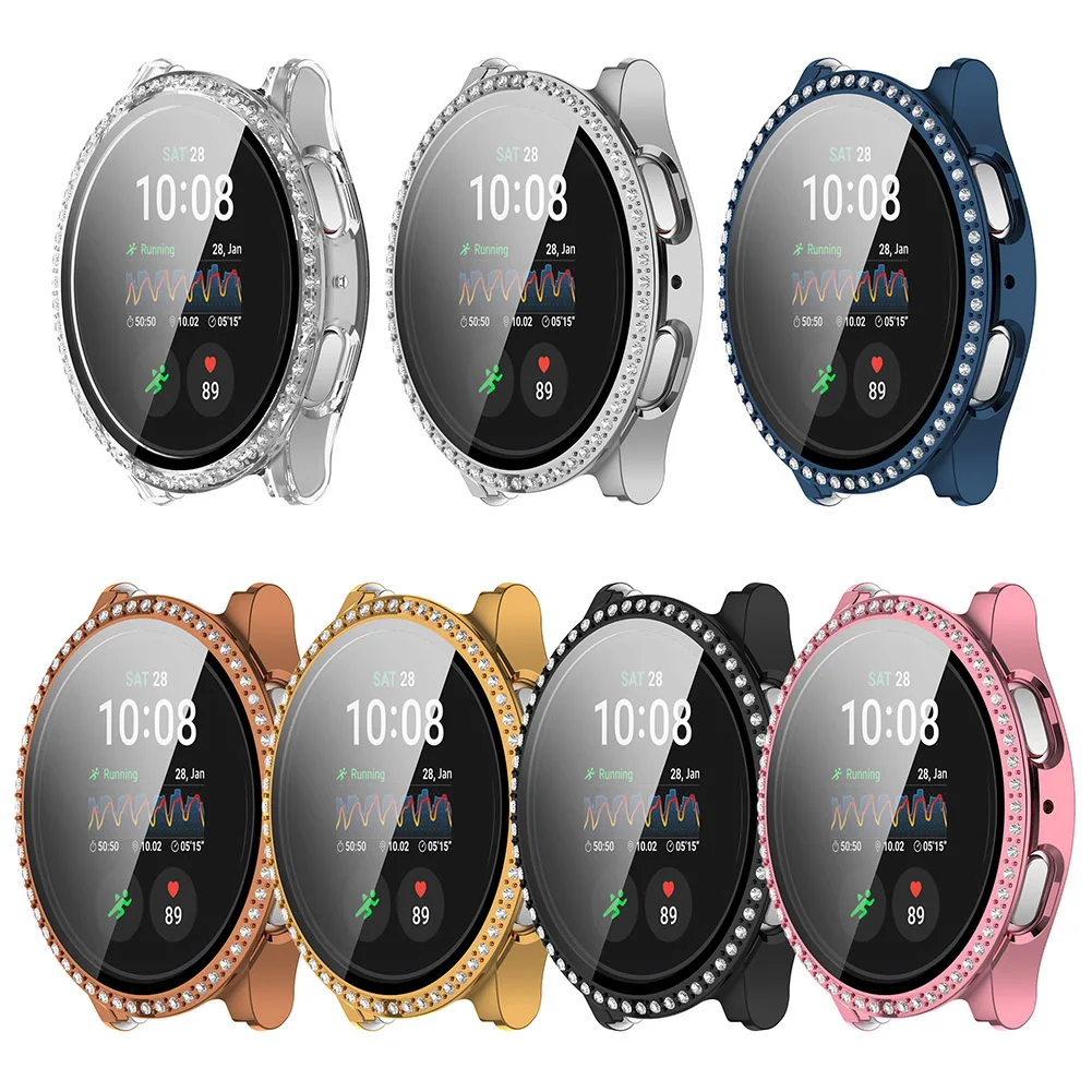 Diamond Watch Case for Samsung Galaxy Watch 7 40mm 44mm PC Cover Hollow Electroplate Protector Case Cover with Screen Protector