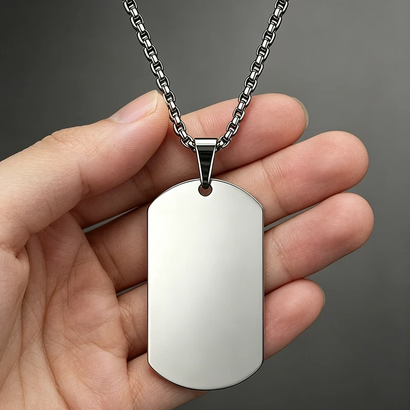 To My Dad Stainless Steel Dog Tag Necklace Meaningful Inspirational Father Day Jewelry Gift From Son Daughter