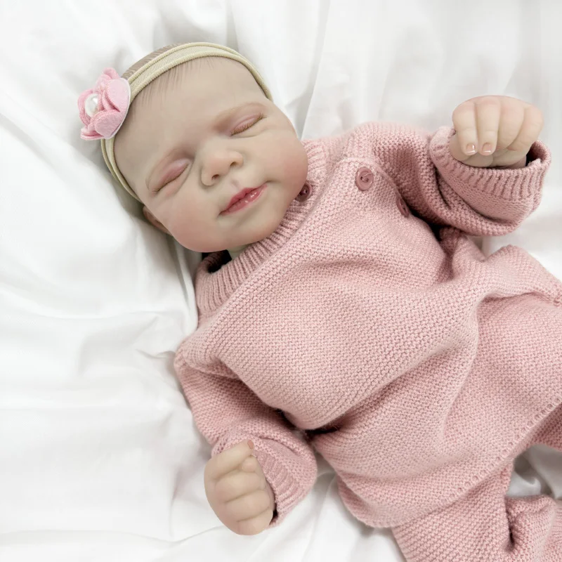 NPK 18''Handmade High Quantity Soft Body Pascale Reborn Doll Lifelike Soft Touch Cuddly Baby Multiple Layers Painting 3D Skin