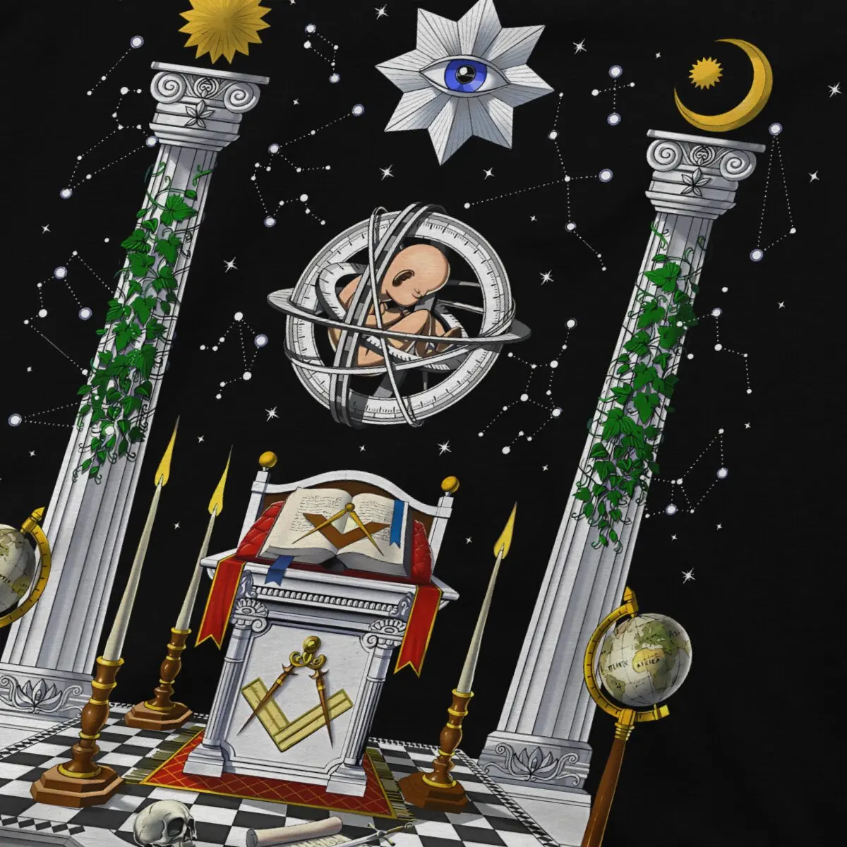 Masonic Altar  T Shirt Fashion O-Neck TShirt Harajuku Short Sleeve Polyester