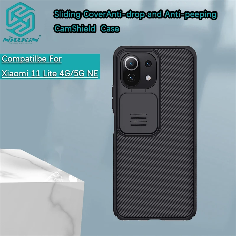 Dla Xiaomi 11 Lite NE/Mi 10 Pro/10T/Poco X3 NFC/X3 Pro/Civi 1S Nillkin CamShield Case etui na telefon etui ochronne PC tylna obudowa