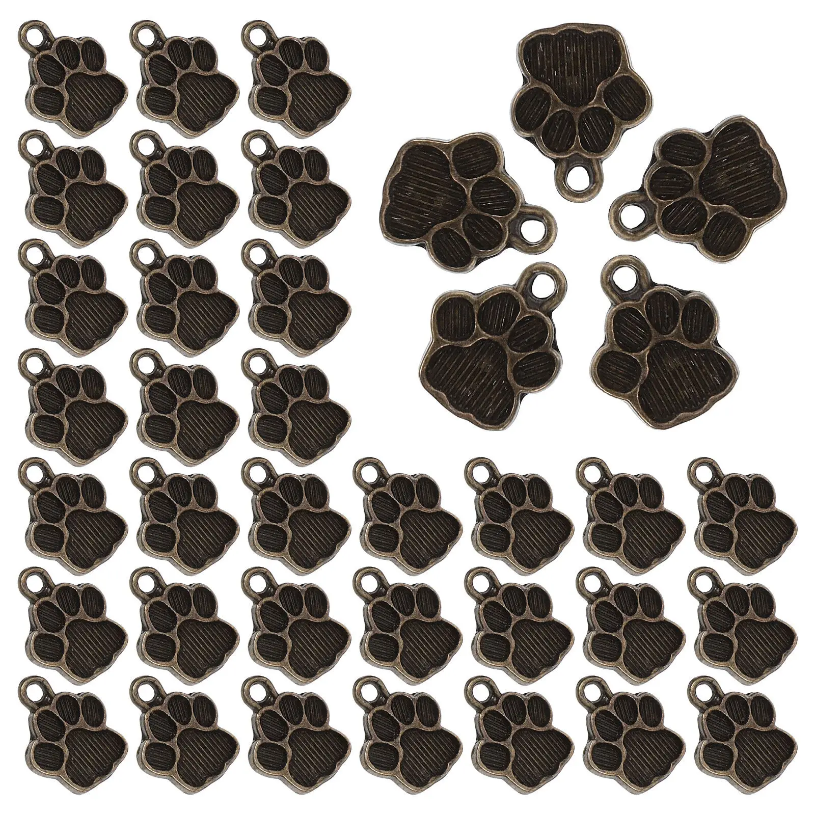 

100Pcs Dog Paw Shaped Charms Metal Pendants for DIY Jewelry Making Necklace Bracelet Accessories Jewelry Craft Supplies