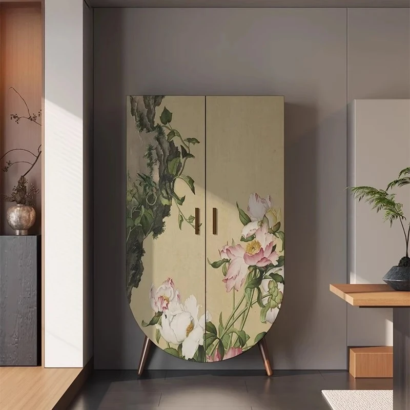 Китайский шкаф в виде лотоса, украшение для хранения, французский шкаф для хранения в гостиной, подвесной шкаф для хранения дома