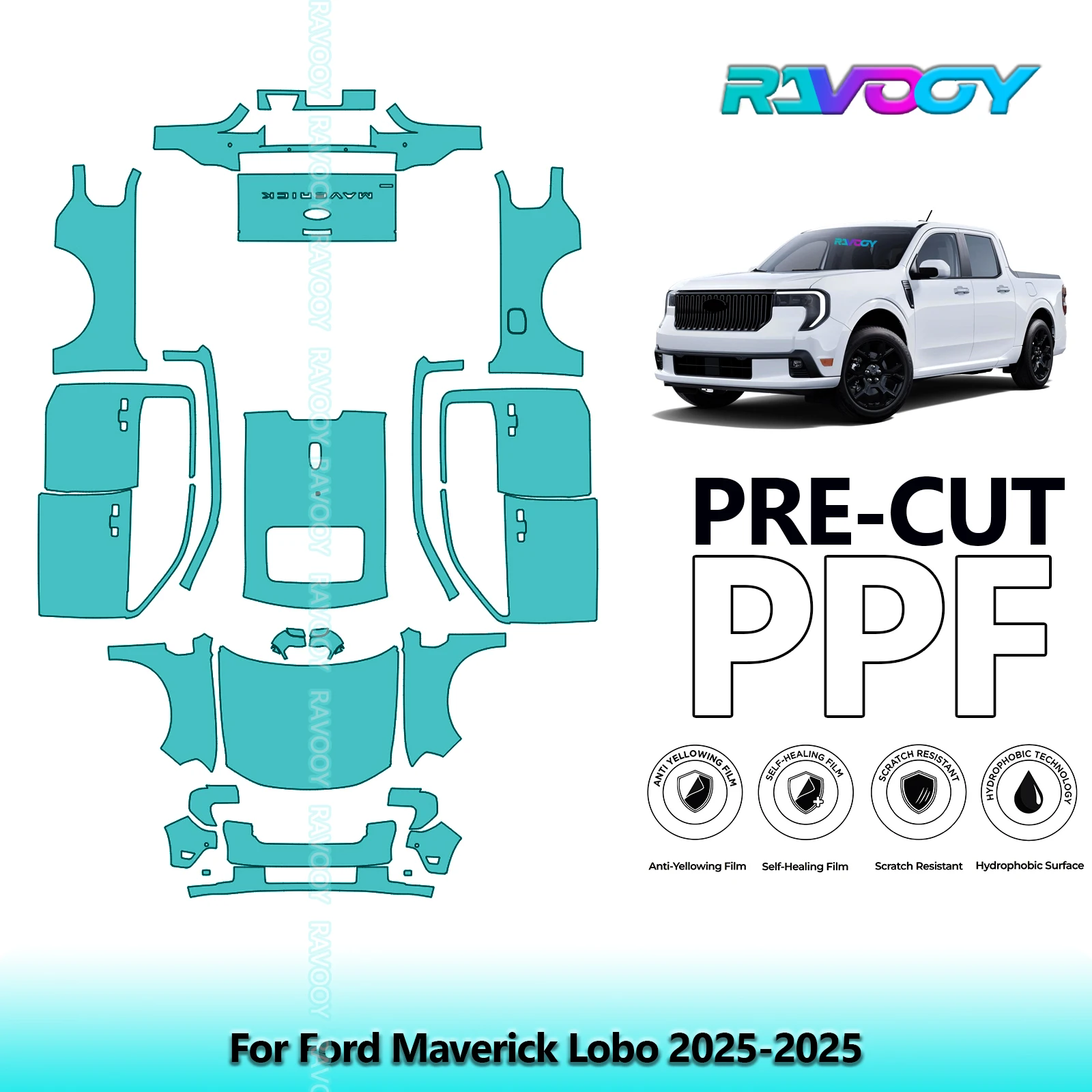 

Car Precut PPF Paint Protection Film Full Vehicle For Ford Maverick Lobo 2025-2025