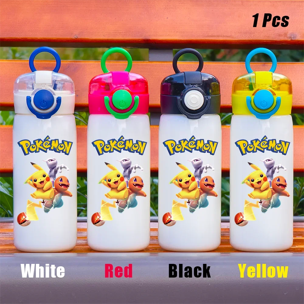 Pokémon Transparent Water Cup Cartoon Animation Pikachu Charizard Outdoor Sports Portable Leakproof Water Bottle Plastic Pokemon