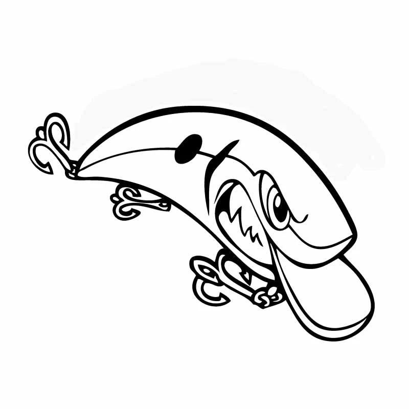 Funny Fish Fishing Lure Truck Window Decor Car Sticker Automobiles Motorcycles Exterior Accessories Vinyl Decals