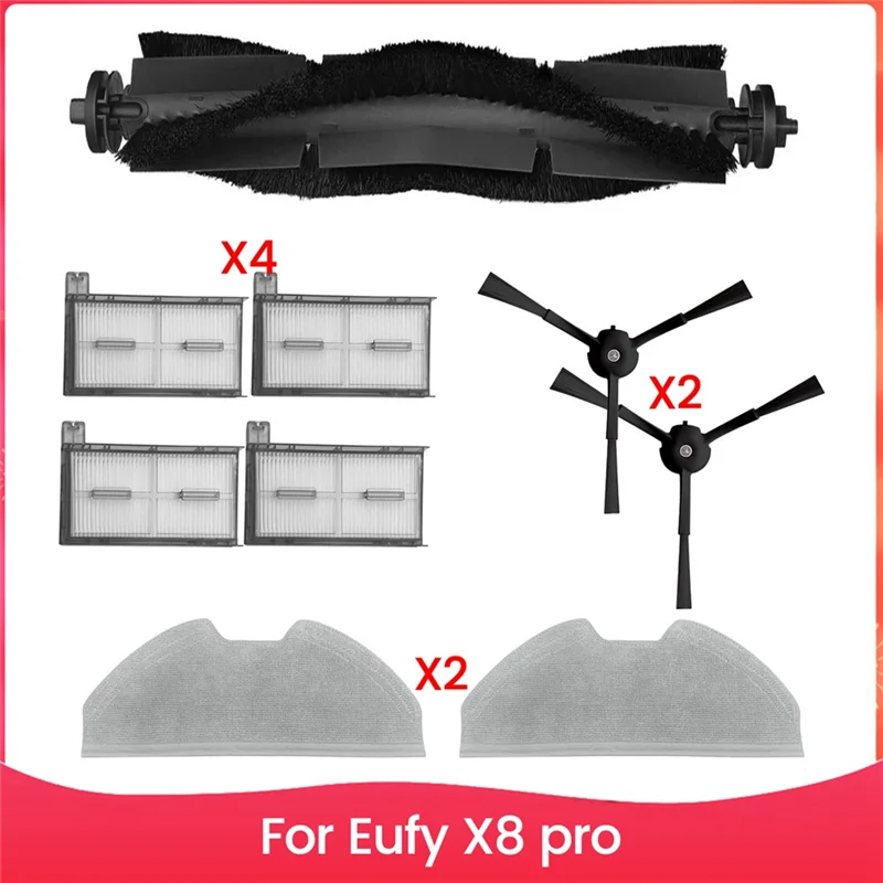 

FAAJ-Replacement Parts For Eufy X8 Pro, Main Side Brush Hepa Filters Mop Pads Robot Vacuum Accessories