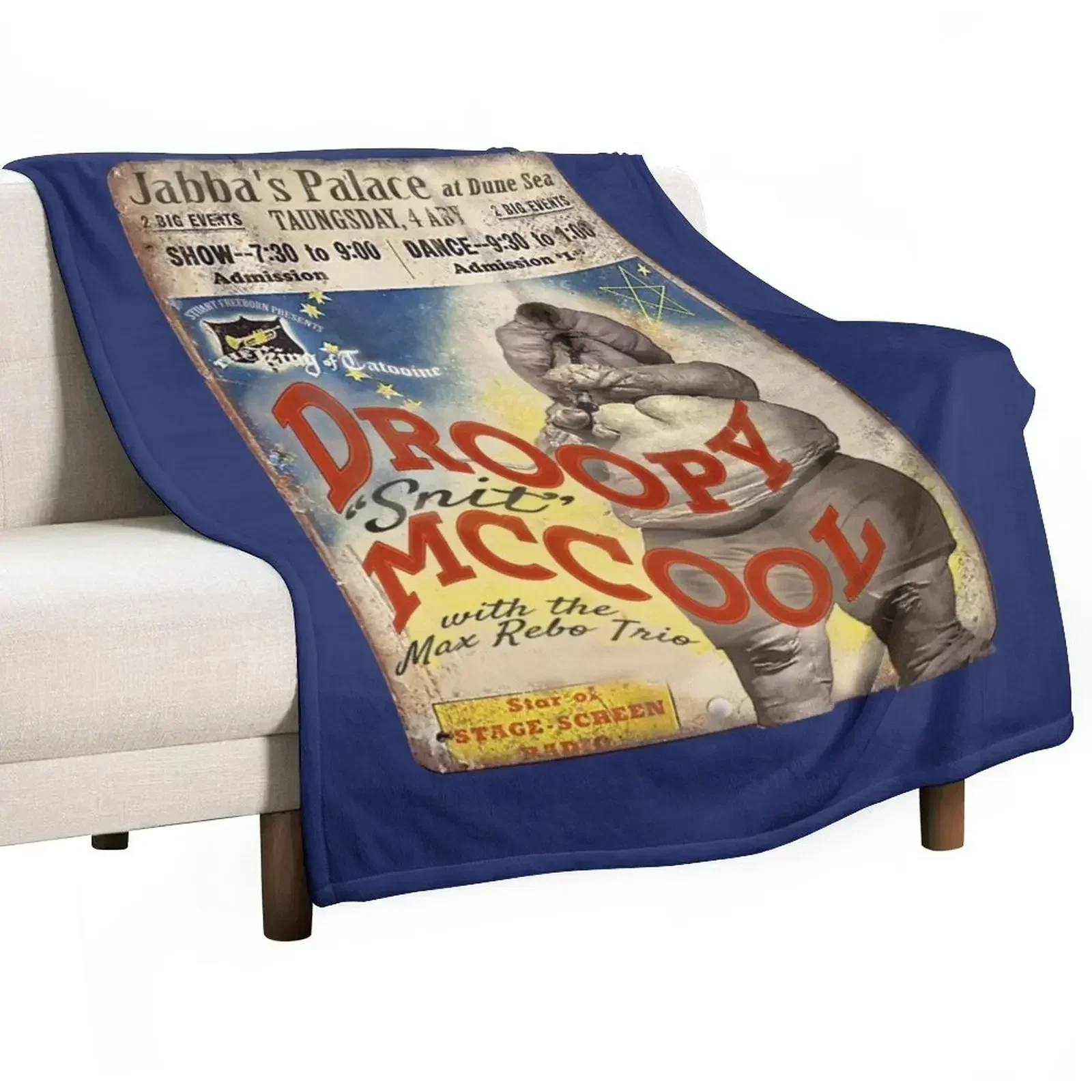 Vintage Style Fan Art Droopy McCool Concert Poster Throw Blanket Personalized Gift Cute Plaid Flannels Soft Big Blankets