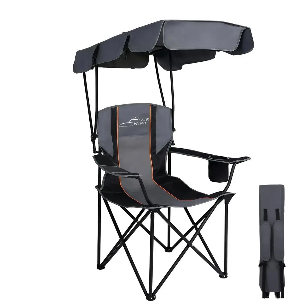 

Portable Canopy Camping Chair 380 LBS Capacity Heavy Duty Oversized Folding Lawn Chair with Sunshade for Beach, Fishing, Sports