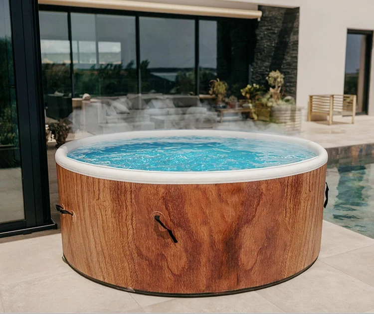 Inflatable Spa Pool, with 120 Massage Jets, Round Hot Tub, with Constant Temperature, European Style Outdoor Water Therapy Tub