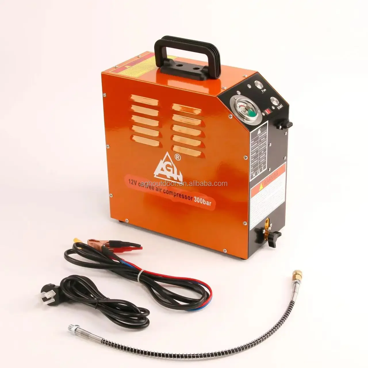 AGH 110V/220V 12V PCP Air Compressor 4500psi 300bar 30mpa Electric Portable Oil Free Built-in Transformer Diving Hunting Pump