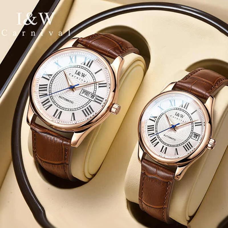 Carnival Brand Luxury Imported Movement Couple Watch Automatic Mechanical Watch for Men and Women Fashion Sapphire Wristwatches