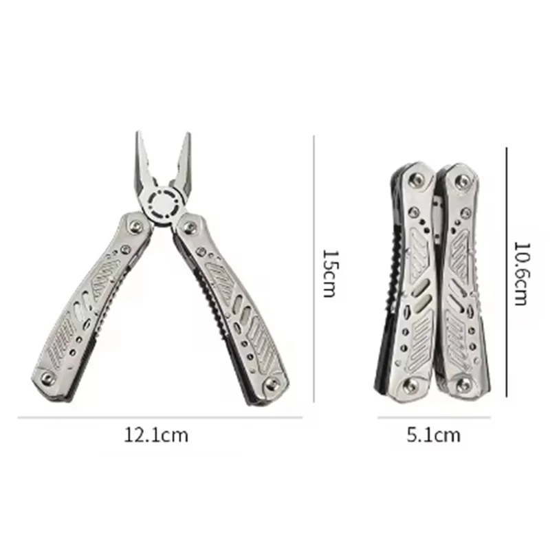 A38Q-1PCS Stainless Steel Multi-Function Folding Tool - Outdoor Camping Travel Car Multi-Use Kit For Adventure