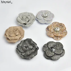 2 pezzi 3D Style Crystal strass Flower Applique bianco nero Champagne patch fai da te artigianato di nozze scarpe accessori per l'abbigliamento